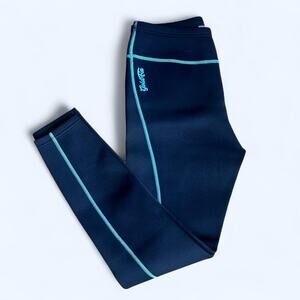 Gold Fin Black and turquoise swim leggings medium womens  scuba snorkle